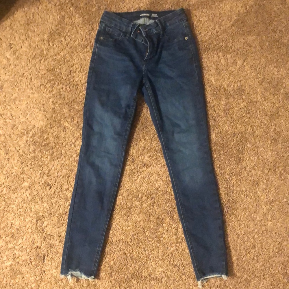 Rockstar Super Skinny Jeans with Built in sculpt and raw hem